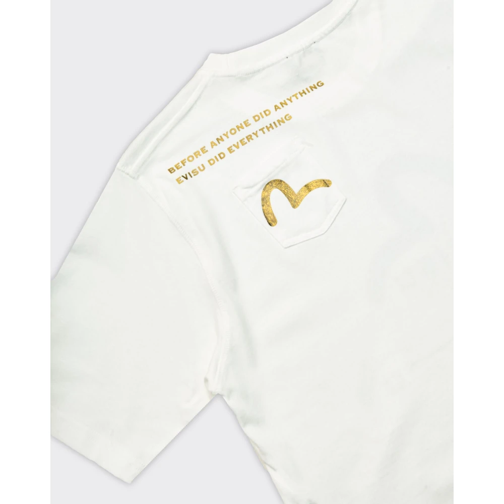 Evisu Meeuwprint Multi-pocket T-shirt Bianca White Heren