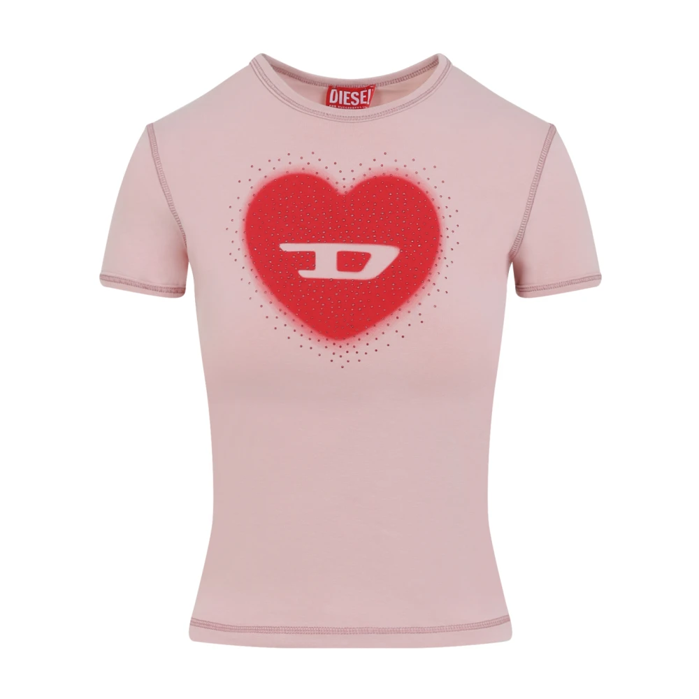 Diesel Women's Pink T-Uncuties Long S5 T-Shirt - T-Shirts - Xs - Tops