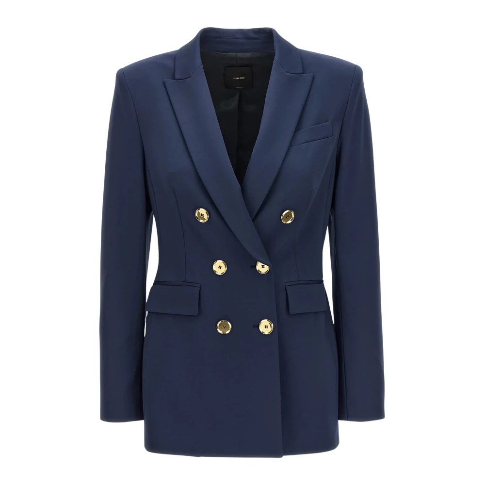 Pinko Gestructureerde Blazer in Stretchstof Blue Dames