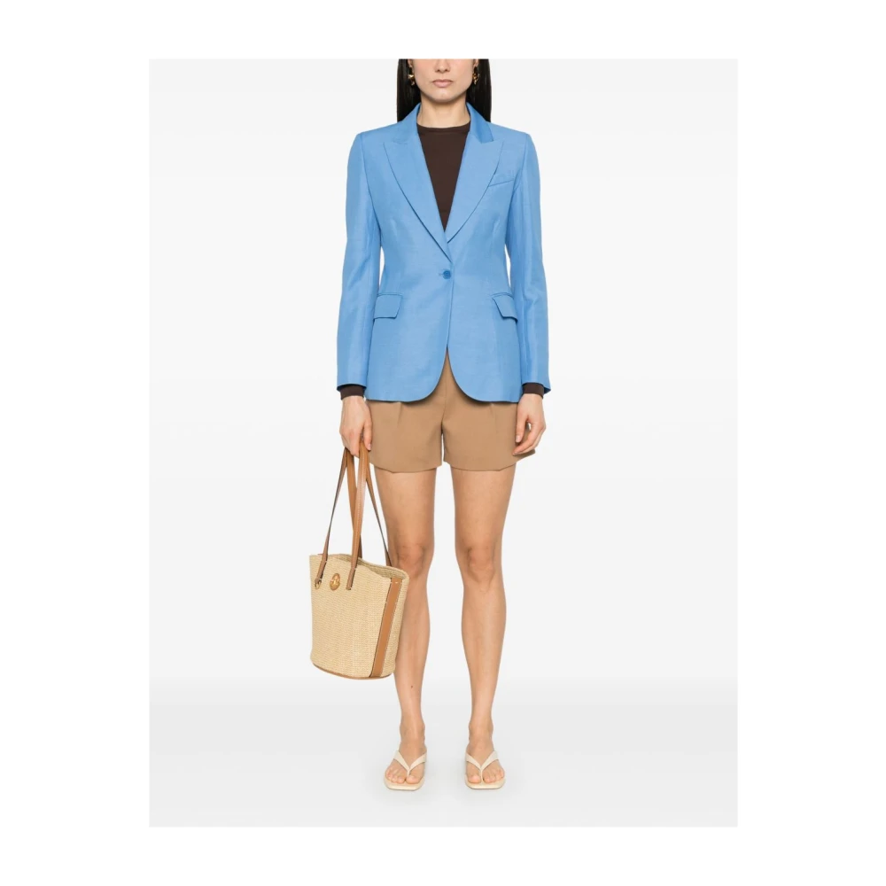 P.a.r.o.s.h. Korenbloemblauwe Broek met Voorknoop Blue Dames