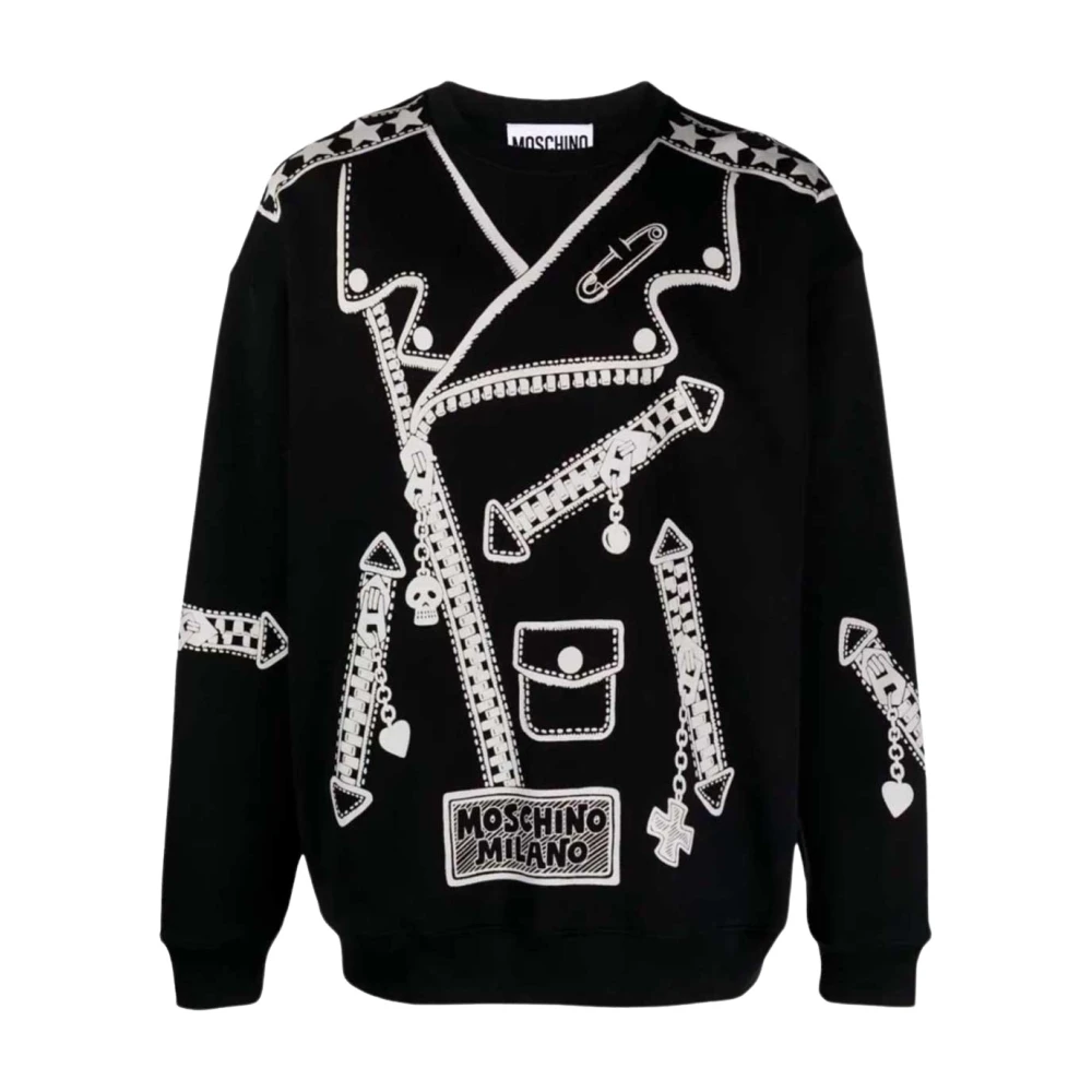 Moschino Men's Black Graphic Print Sweatshirt In Cotton - Sweatshirts - M - Sweatshirts & Hoodies