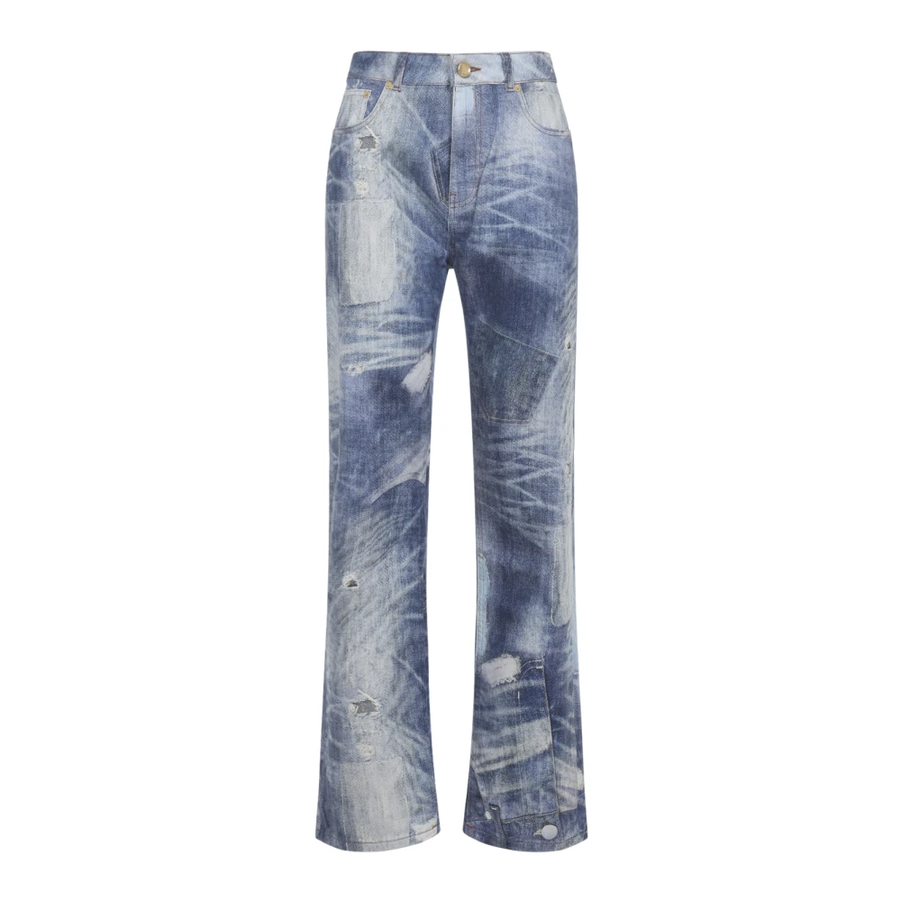 Roberto Cavalli Vrouw Blauw Jeans Dames, Xs, Katoen, Five-Pocket Flared Jeans