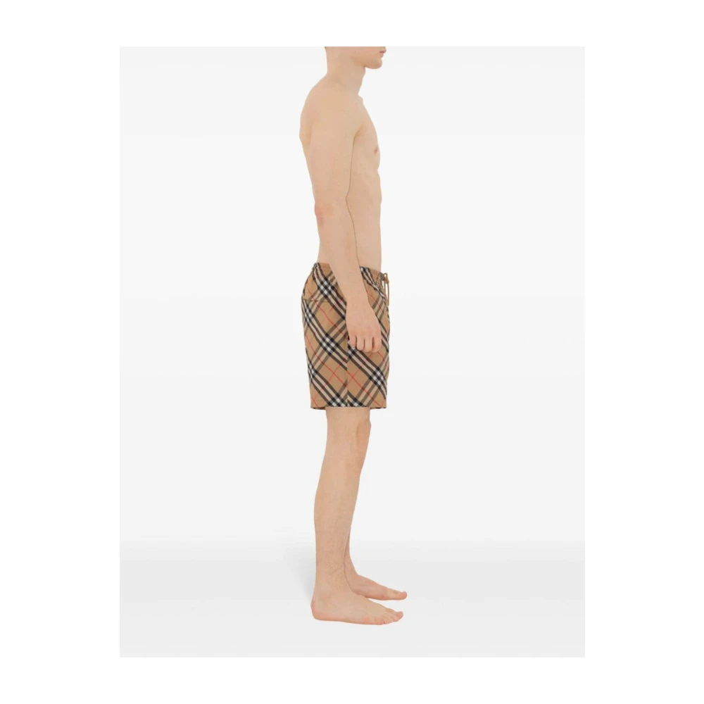 Burberry Beige Check Swim Shorts Beige Heren