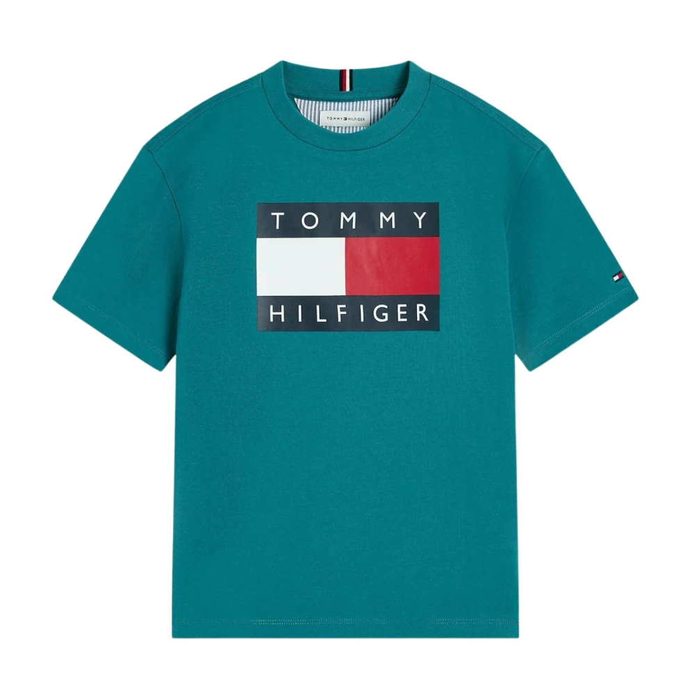 Tommy Hilfiger Boys Green Kids' T-Shirt in Size 14 - 16 Years, Sports Direct - Image 5