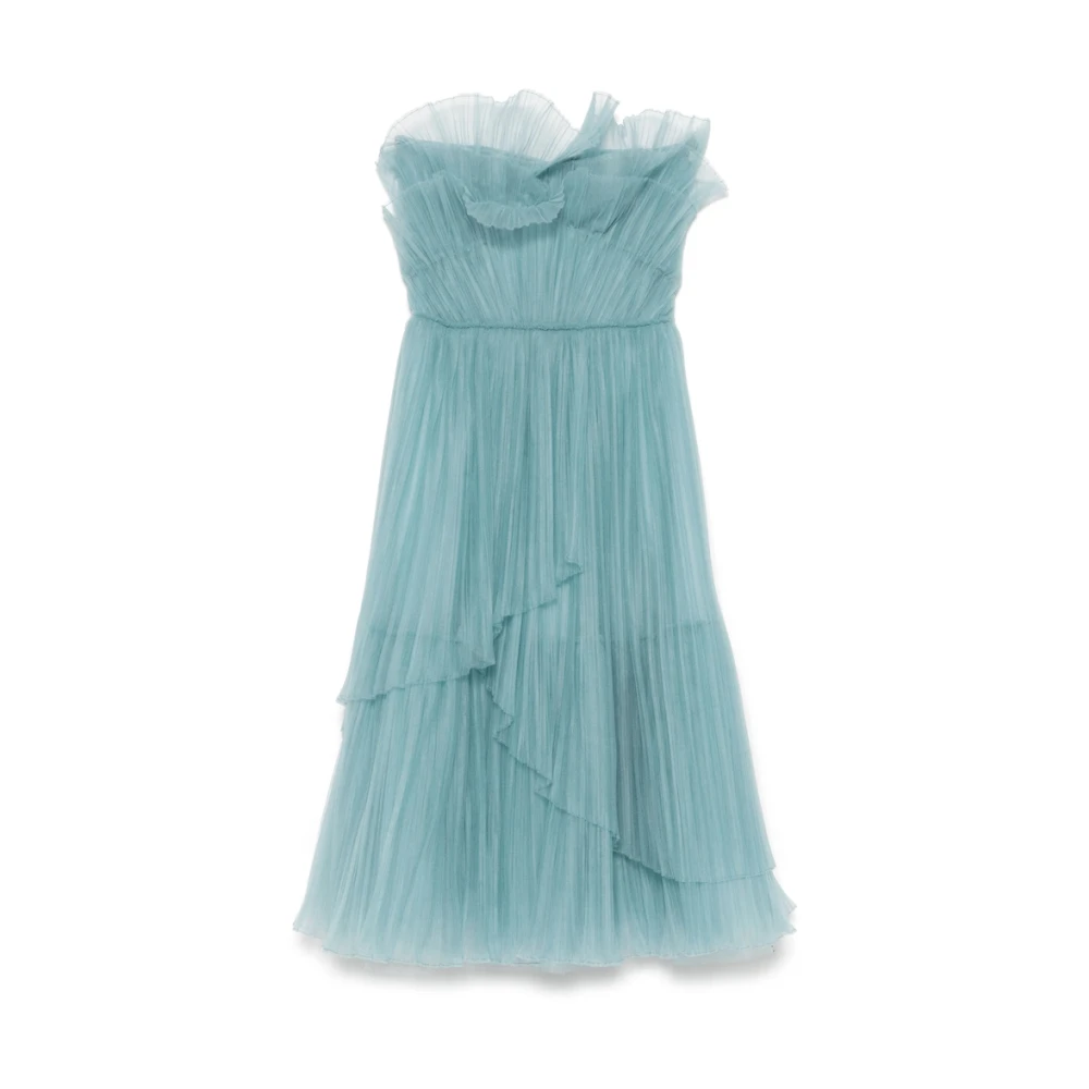 Costarellos Aqua Blauw Mesh Panel Jurk Blue Dames