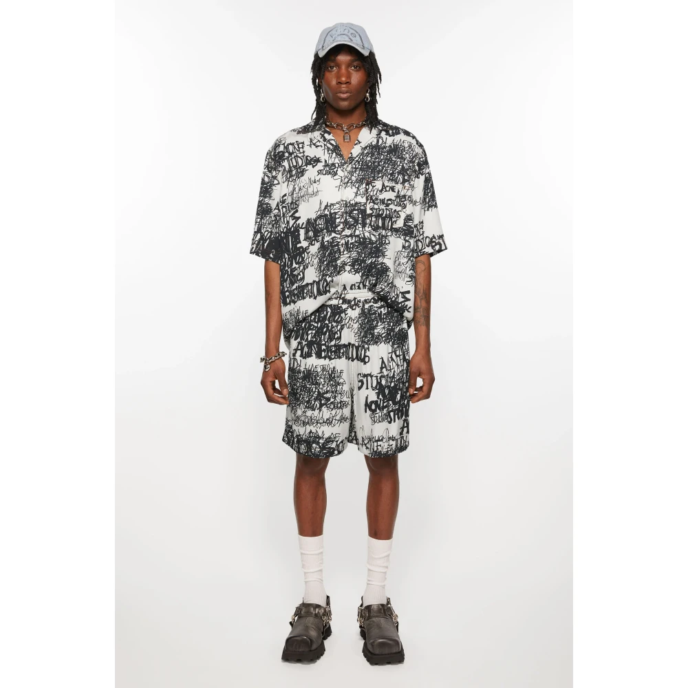 Acne Studios Bloemenprint Shorts Black Heren