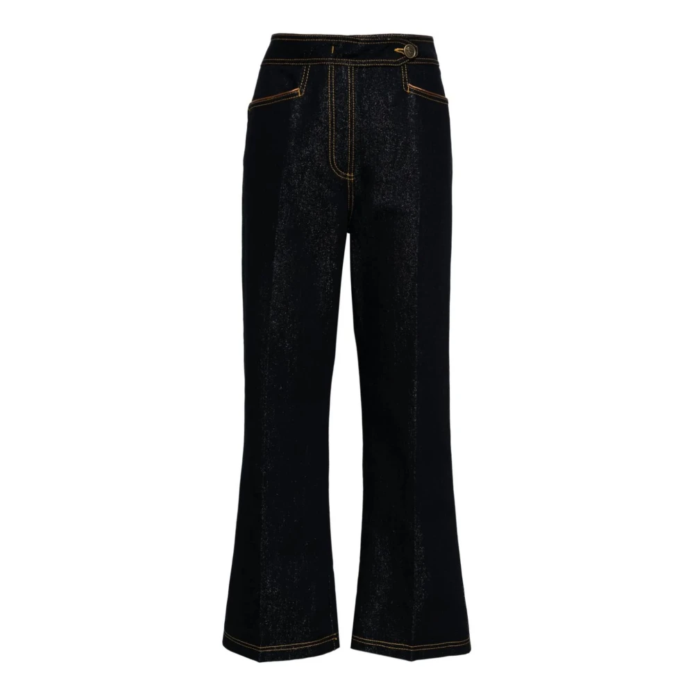 ETRO Blauwe Cropped Pegaso Jeans Blue Dames