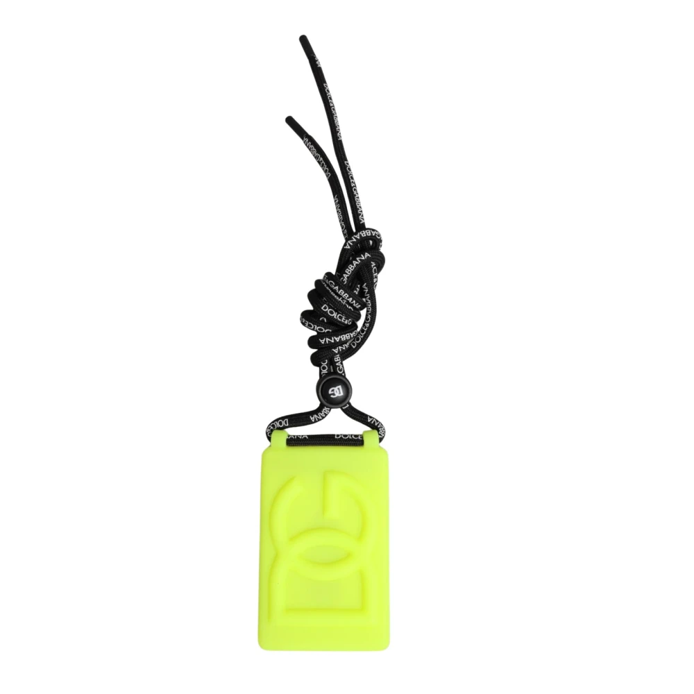 Dolce & Gabbana Men's Yellow Rubber Dg Embossed Adjustable Badge Holder