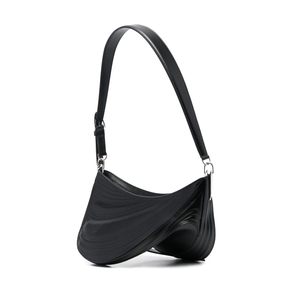 Mugler Zwarte Spiral Curve Schoudertas Black Dames