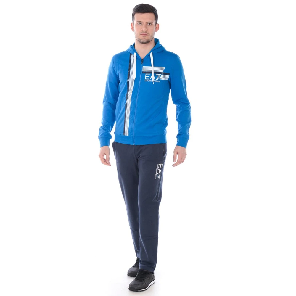 Emporio Armani Ea7 Men's Blue Sporty Tracksuit For Active Lifestyle