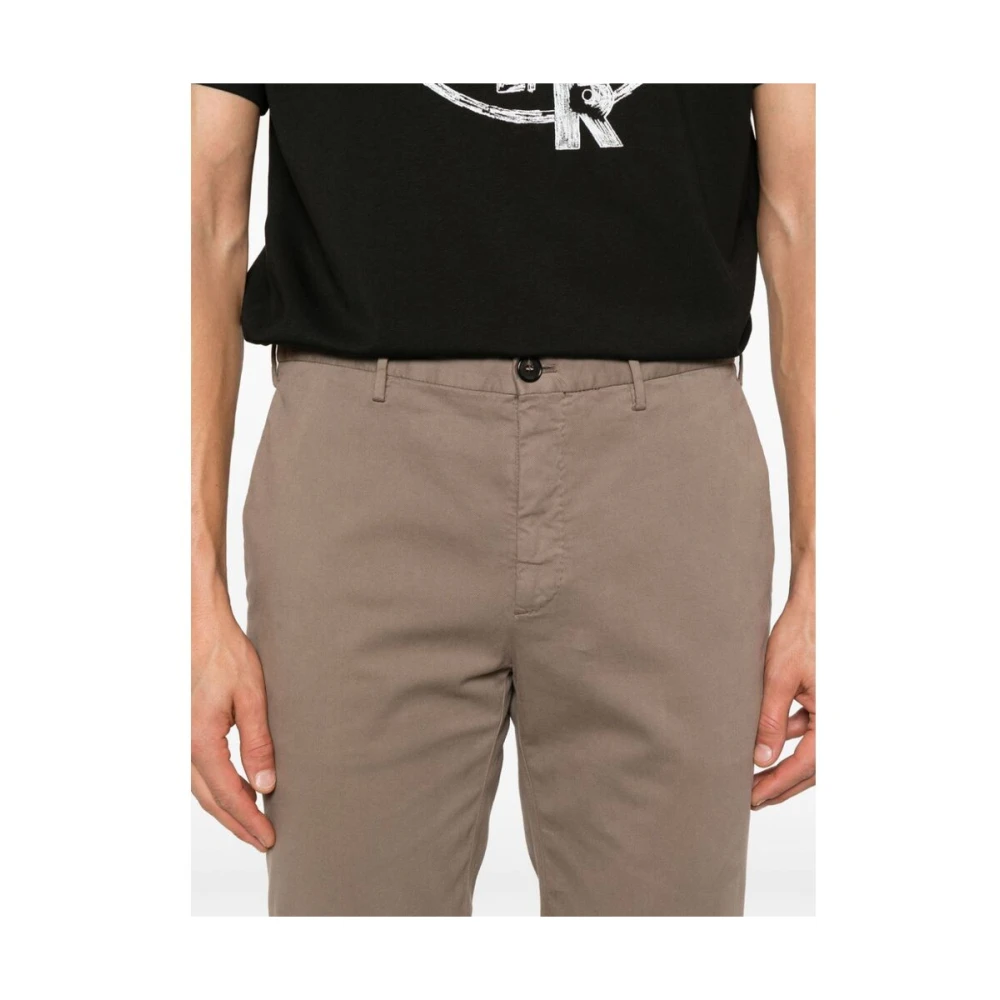 Incotex Beige Katoenen Twill Tapered Leg Broek Beige Heren