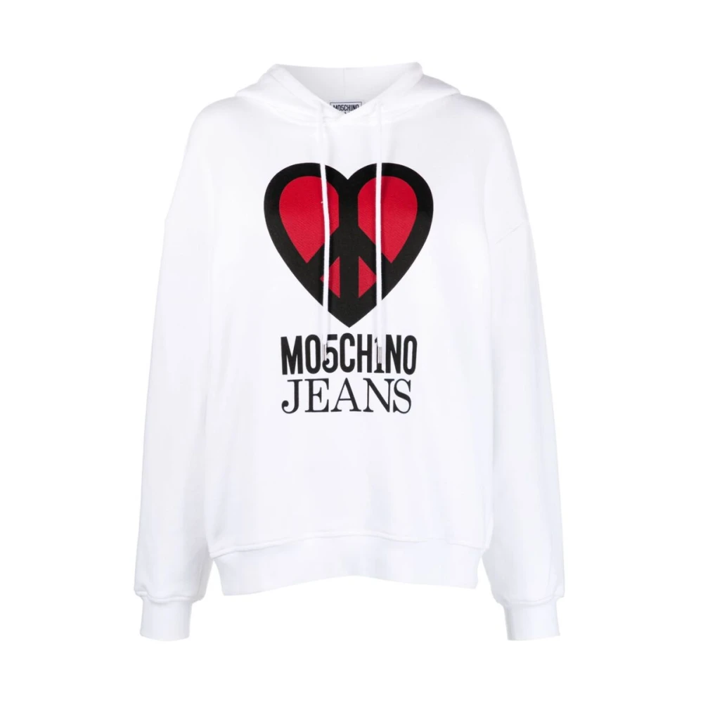 Moschino Sweatshirt met capuchon en grafische print White Dames