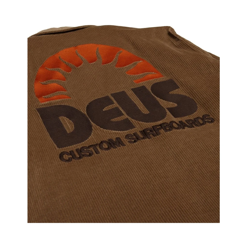 Deus Ex Machina Geborduurde Coach Jas met Sherpa Voering Brown Heren