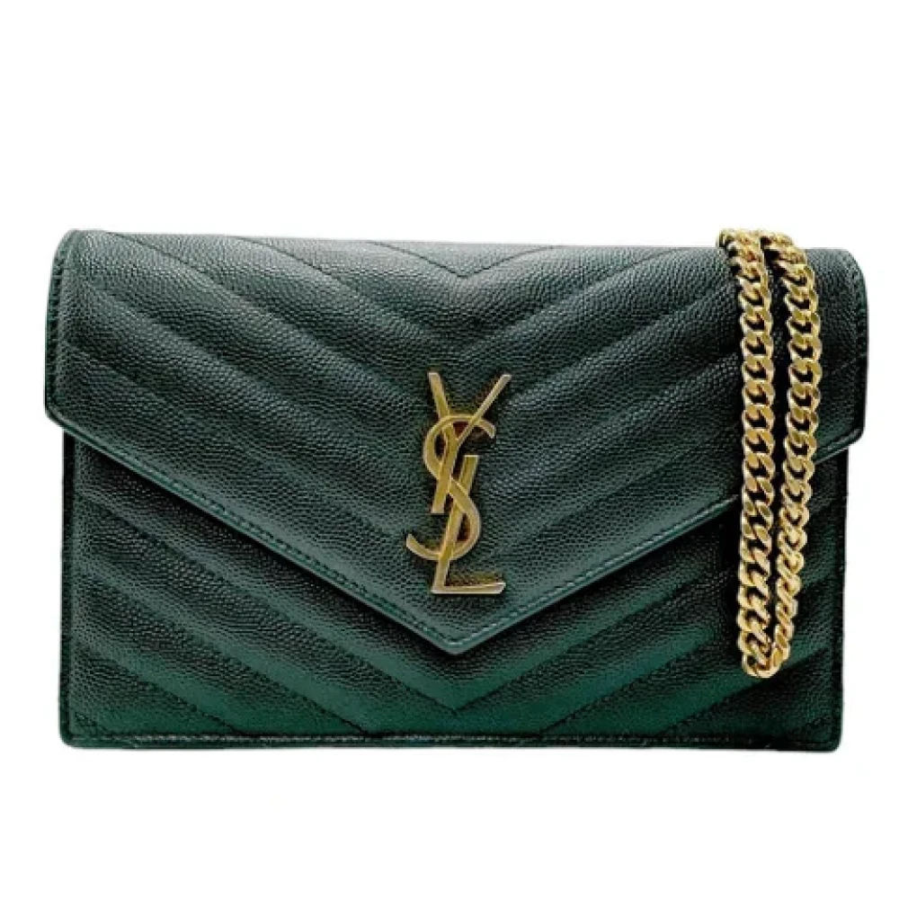 Saint Laurent Vintage Pre-owned Leather shoulder-bags Green Dames