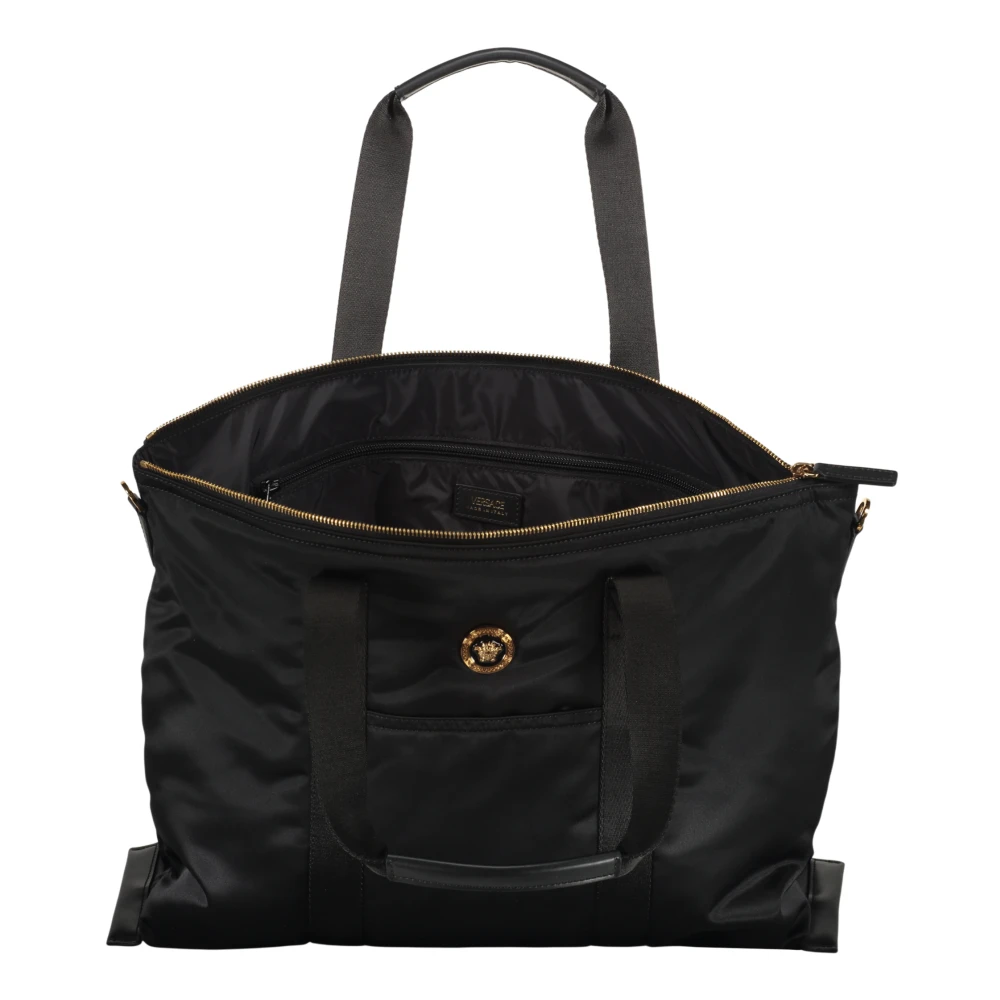 Versace Stijlvolle Nylon Tote Tas Black Dames