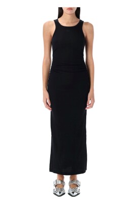 robe-noire-en-tricot-cotele-a-col-en-v