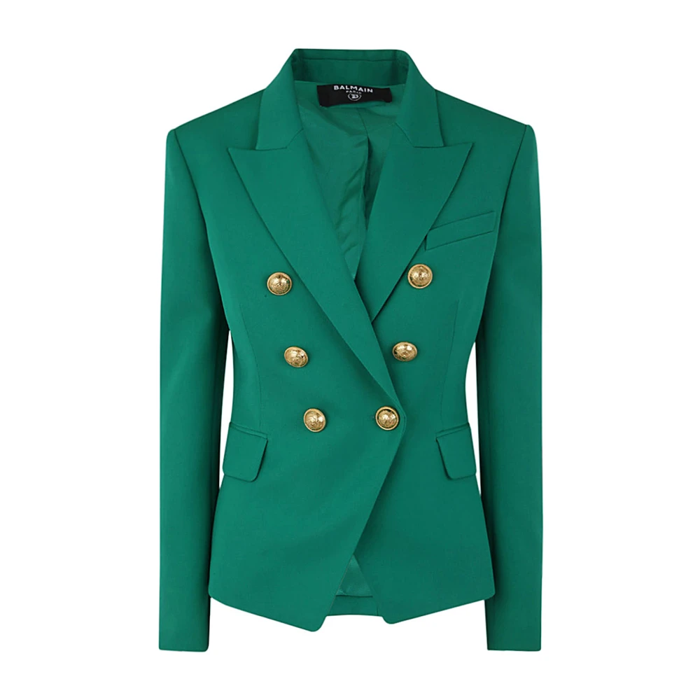 Balmain Emerald Six Button Jas Green Dames