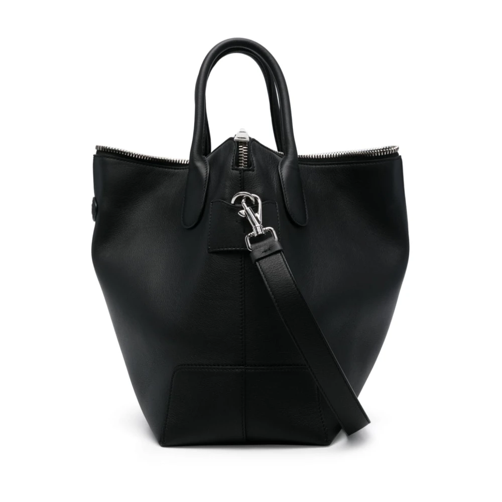 TOD'S Zwarte leren schoudertas Black Dames