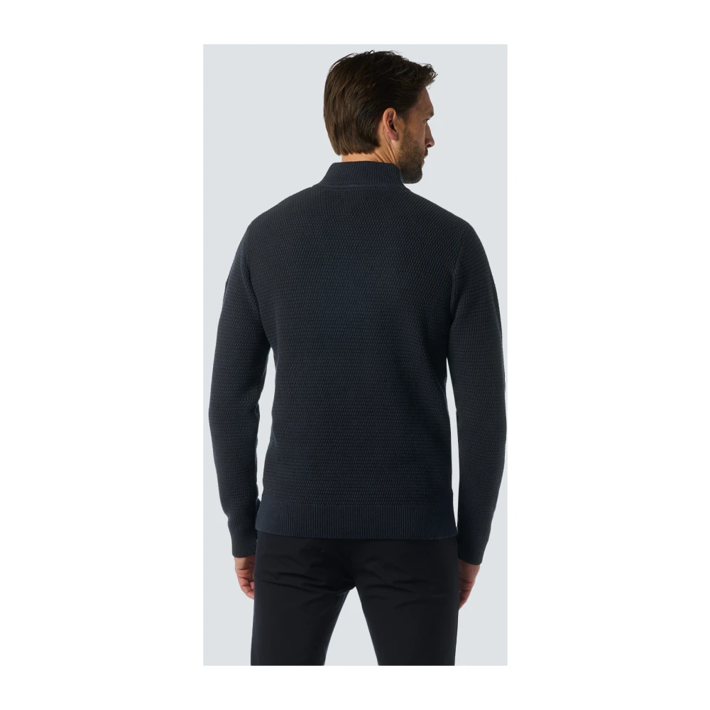 No Excess Mélange Half-Zip Pullover Stijlvol Comfort Blue Heren