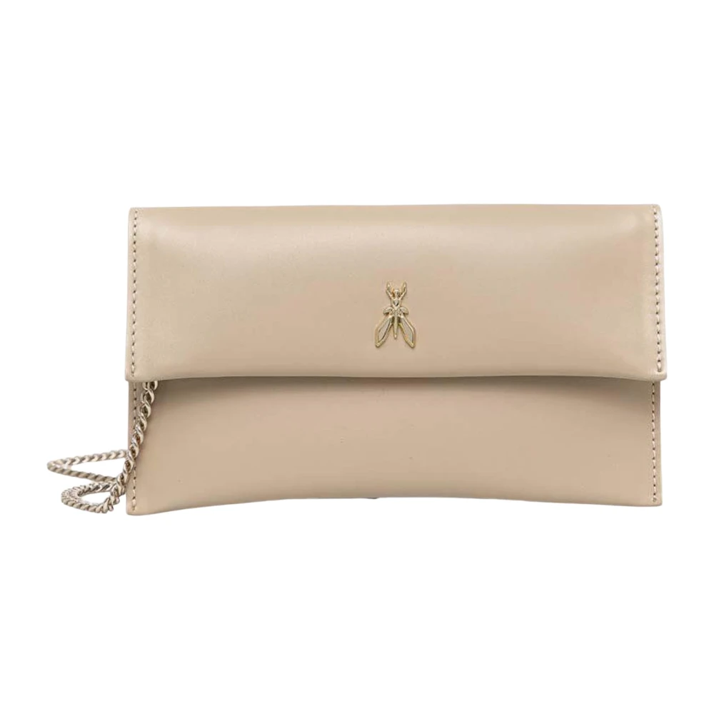 PATRIZIA PEPE Beige Fly Pochette met Kettingriem Beige Dames