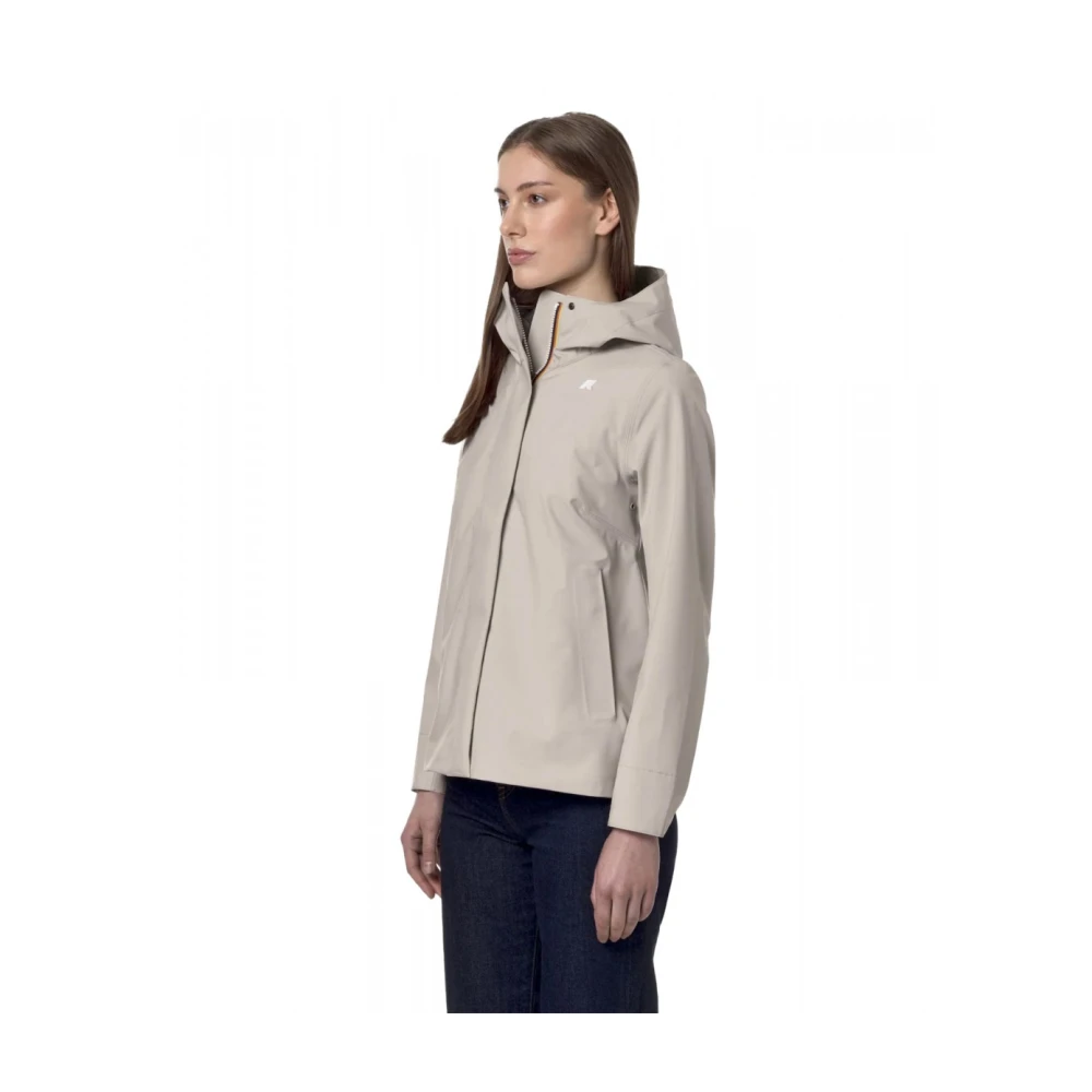 K-way Gebonden Jersey Jas Beige Dames