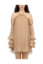 korte-beige-zijden-georgette-jurk
