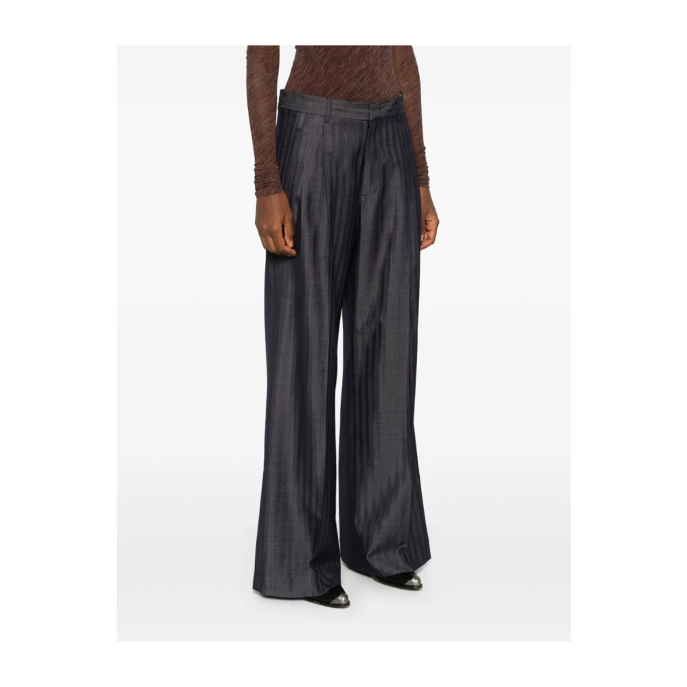 ETRO Grijze Wollen Geplooide Broek Gray Dames