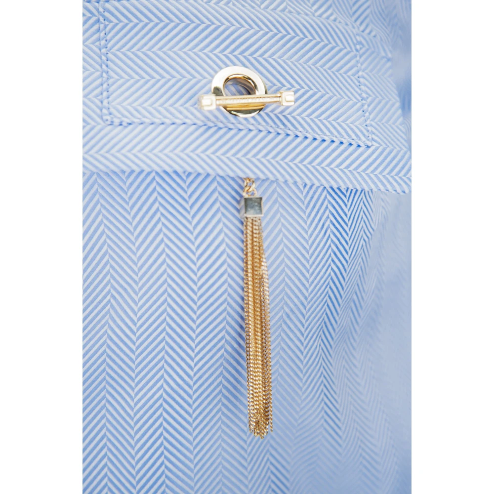 Elisabetta Franchi Damesknoopshirt Drukknop Blue Dames