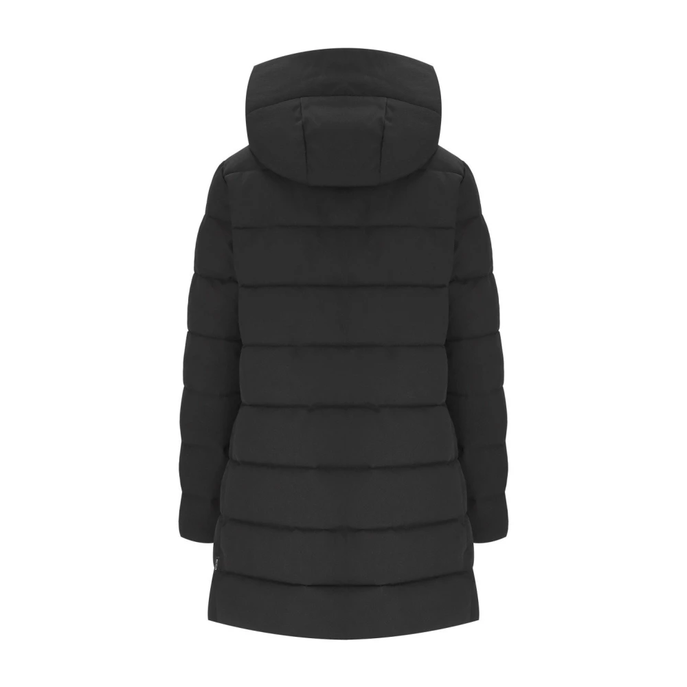 Save The Duck Zwarte gewatteerde jas met capuchon Black Dames