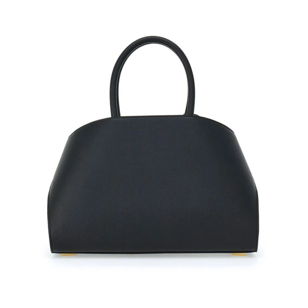 Salvatore Ferragamo Zwarte Leren Handtas met Gancini Plaque Black Dames