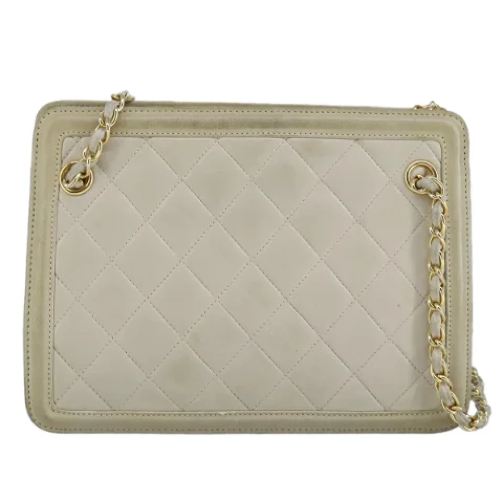 Chanel Vintage Pre-owned Leather chanel-bags Beige Dames