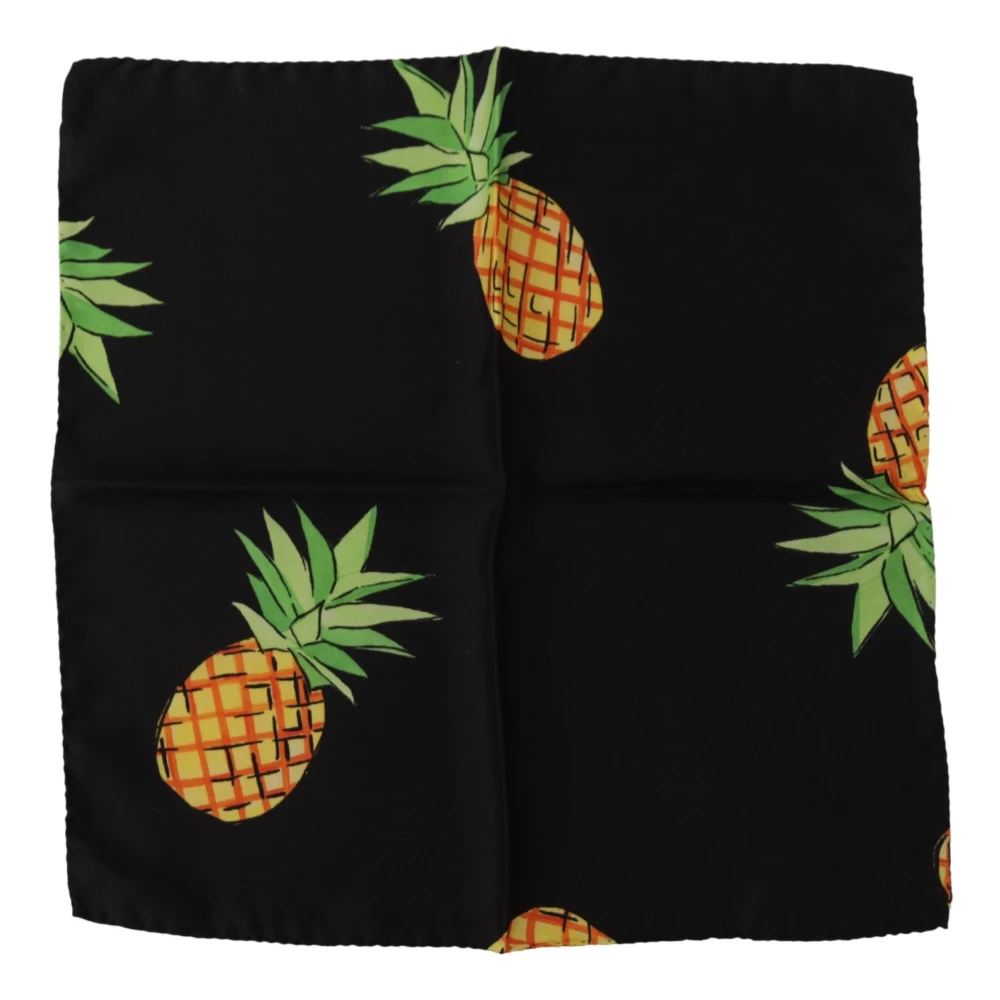 Dolce & Gabbana Men's Black Elegant Silk Square Scarf - Handkerchiefs - One Size- Accessories