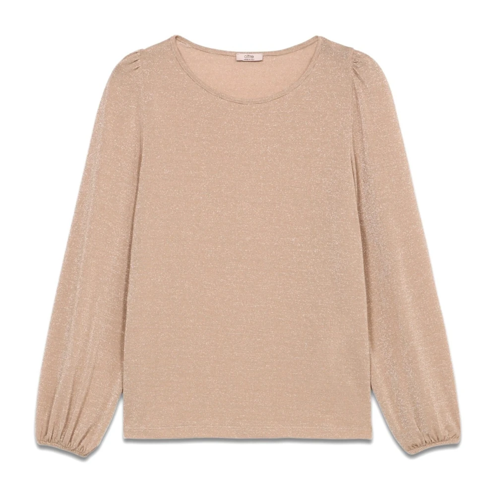 Oltre Lurex T-shirt met lange mouwen Yellow Dames