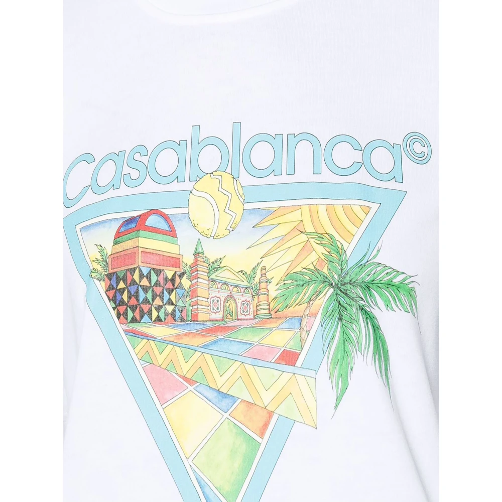 Casablanca Afro Cubism Tennis Club T-shirt Wit White Heren