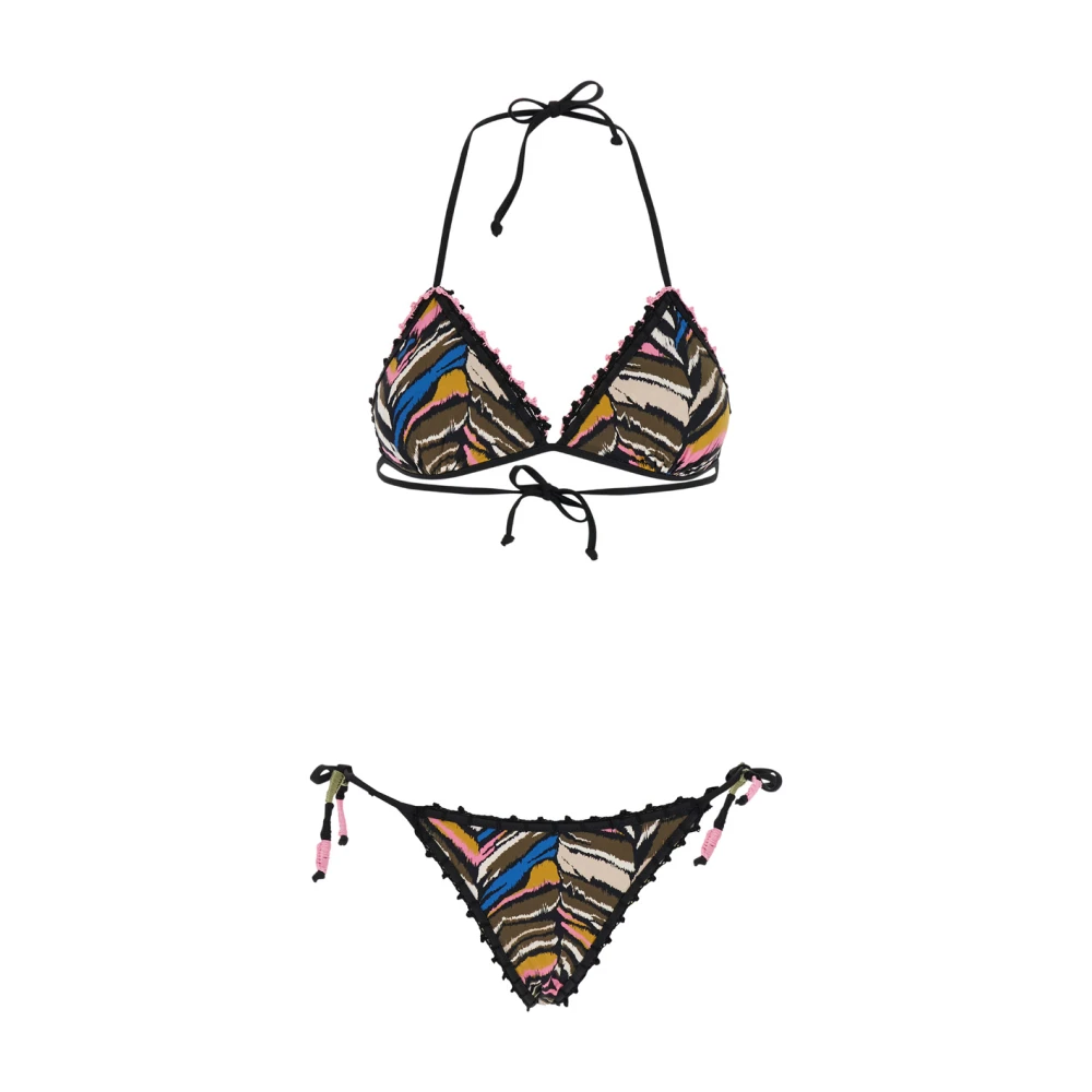 Anjuna Carina Rosa Triangel Bikini Set Multicolor, Dam