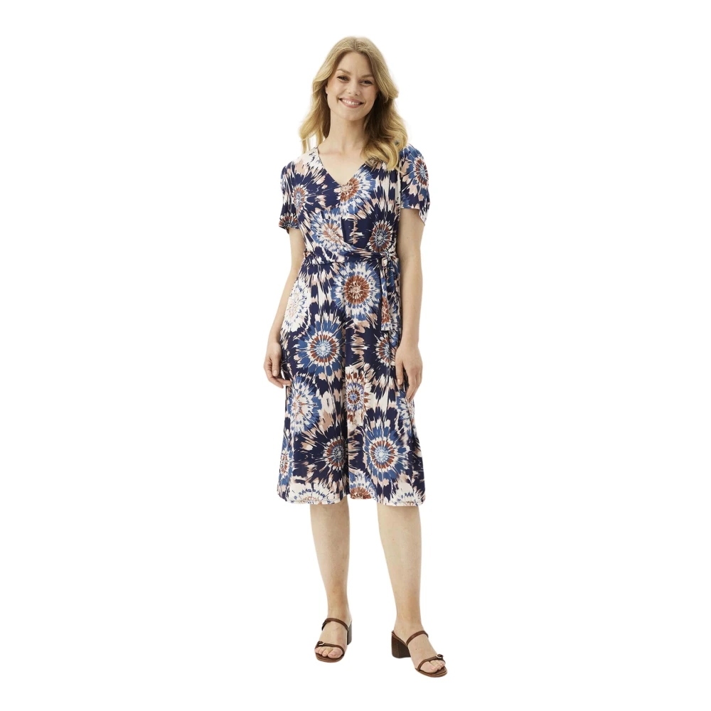 IN Front Blauwe Liz Jurk met Abstracte Print Multicolor Dames