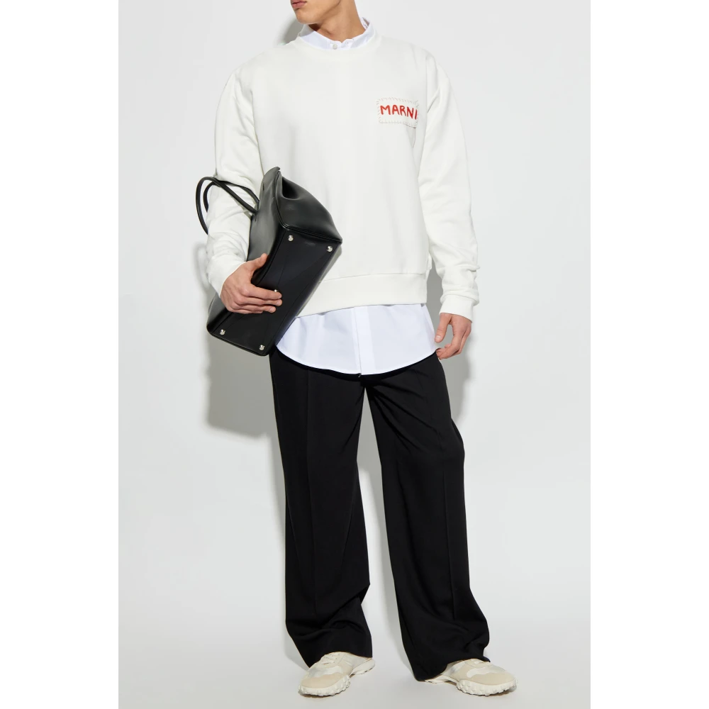 Marni Sweatshirt met logo White Heren