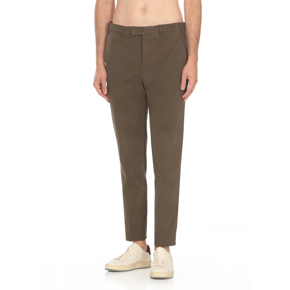 PT Torino Groene katoenen broek met zakken Green Heren