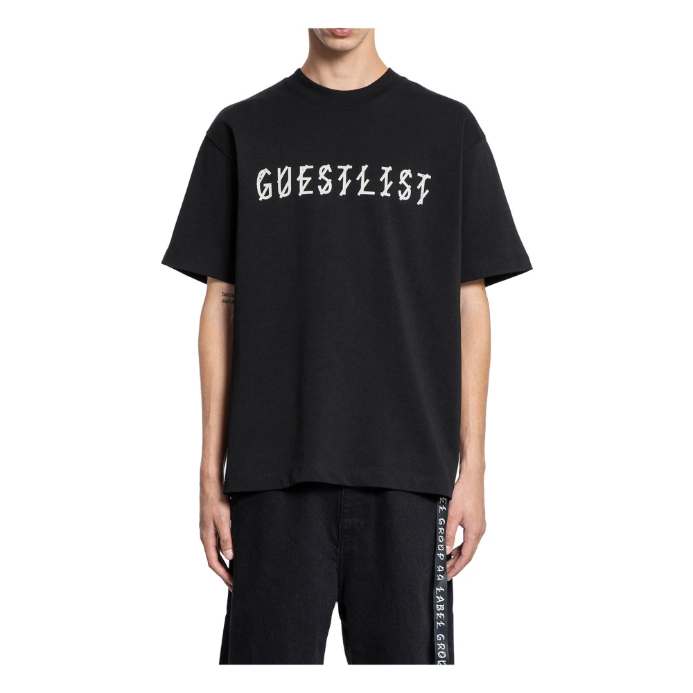 44 Label Group Men's Black Cotton Jersey Round Neck Tee