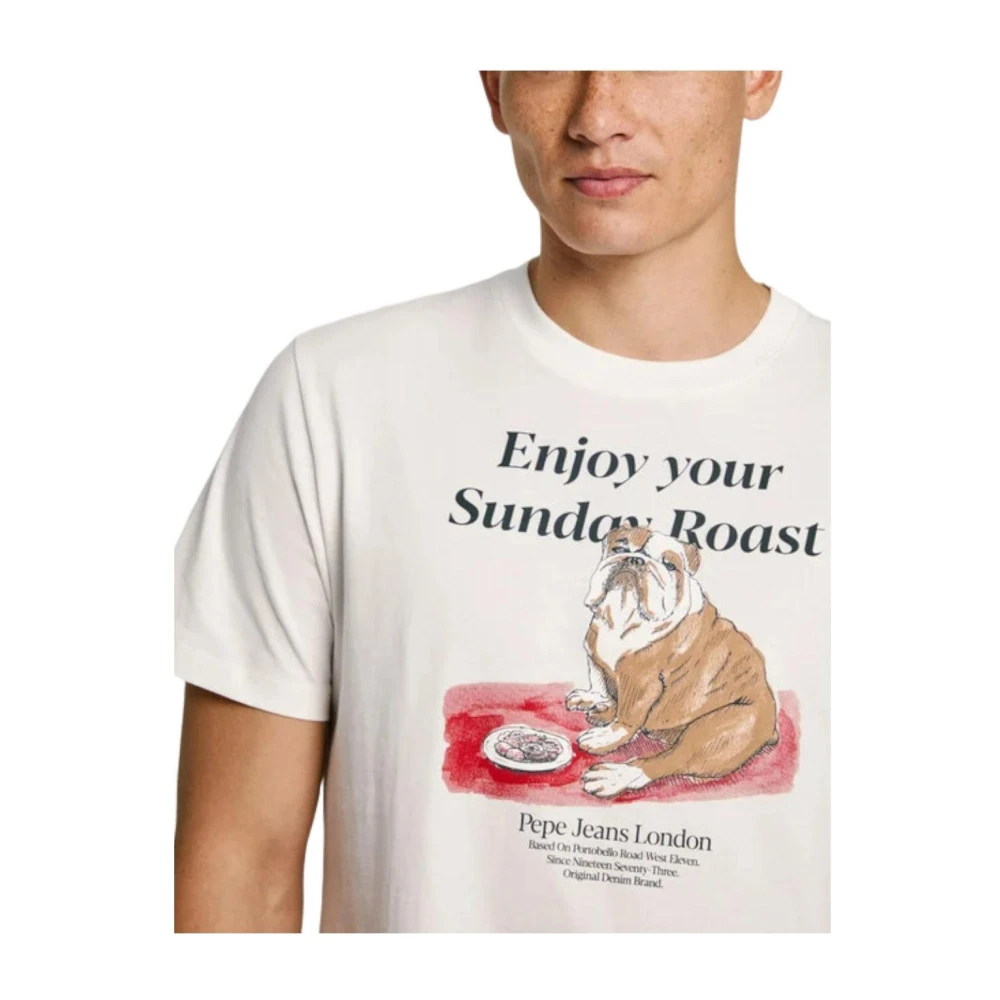 Pepe Jeans Casual Axel T-shirt White Heren