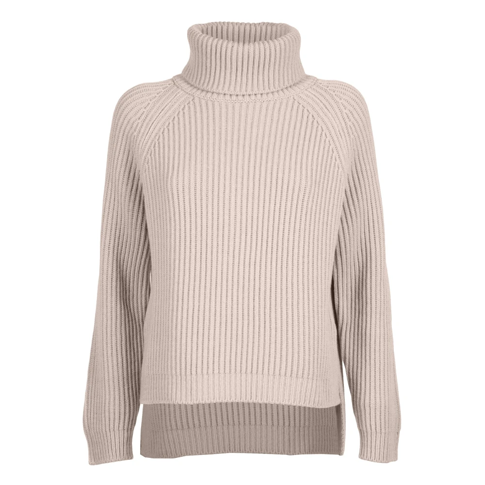 Vicario Cinque Oversized Wollen Gebreide Coltrui Beige Dames