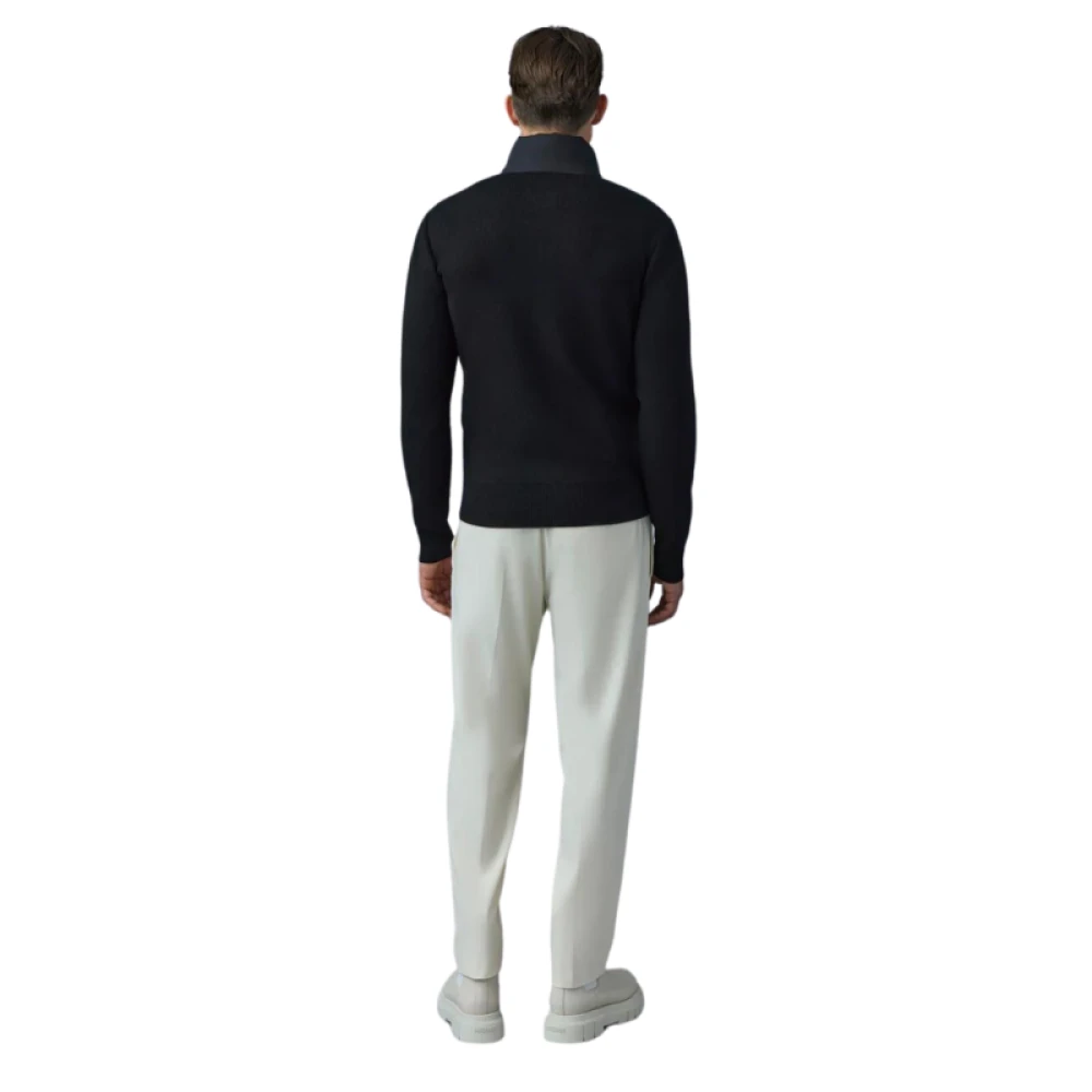 Mackage Hybride Nylon Zwarte Rits Cardigan Black Heren