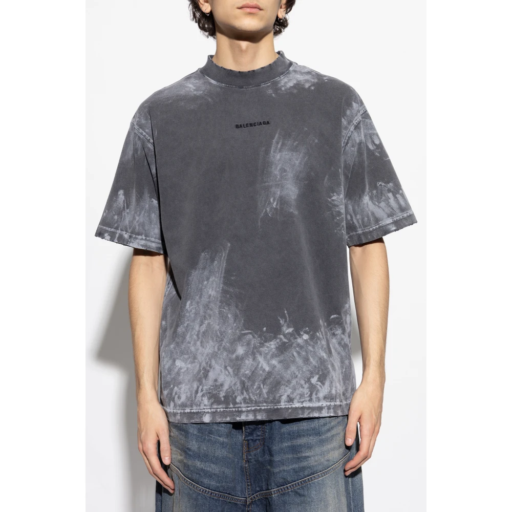 Balenciaga T-shirt met logo Gray Heren
