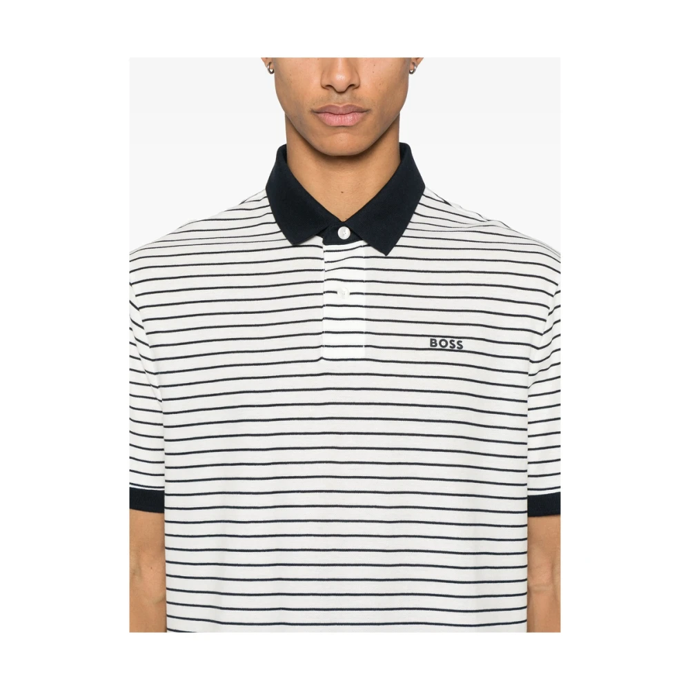 Hugo Boss Witte Geribbelde Trui met Logodetail White Heren