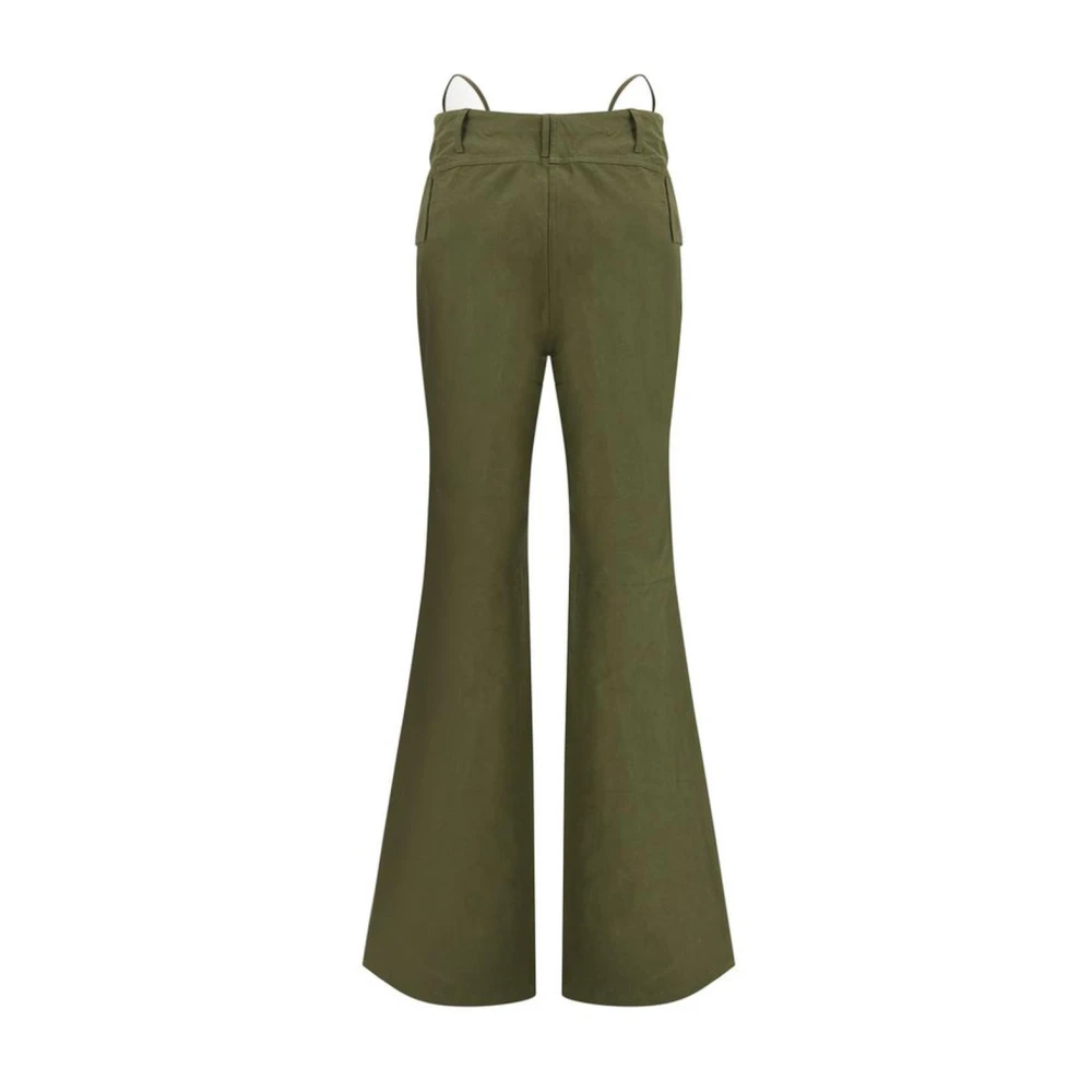 R13 Cargo Flare Broek met Riemlussen Green Dames
