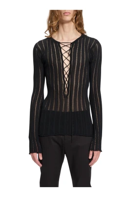 Ann Demeulemeester Round-neck Knitwear Svart XS