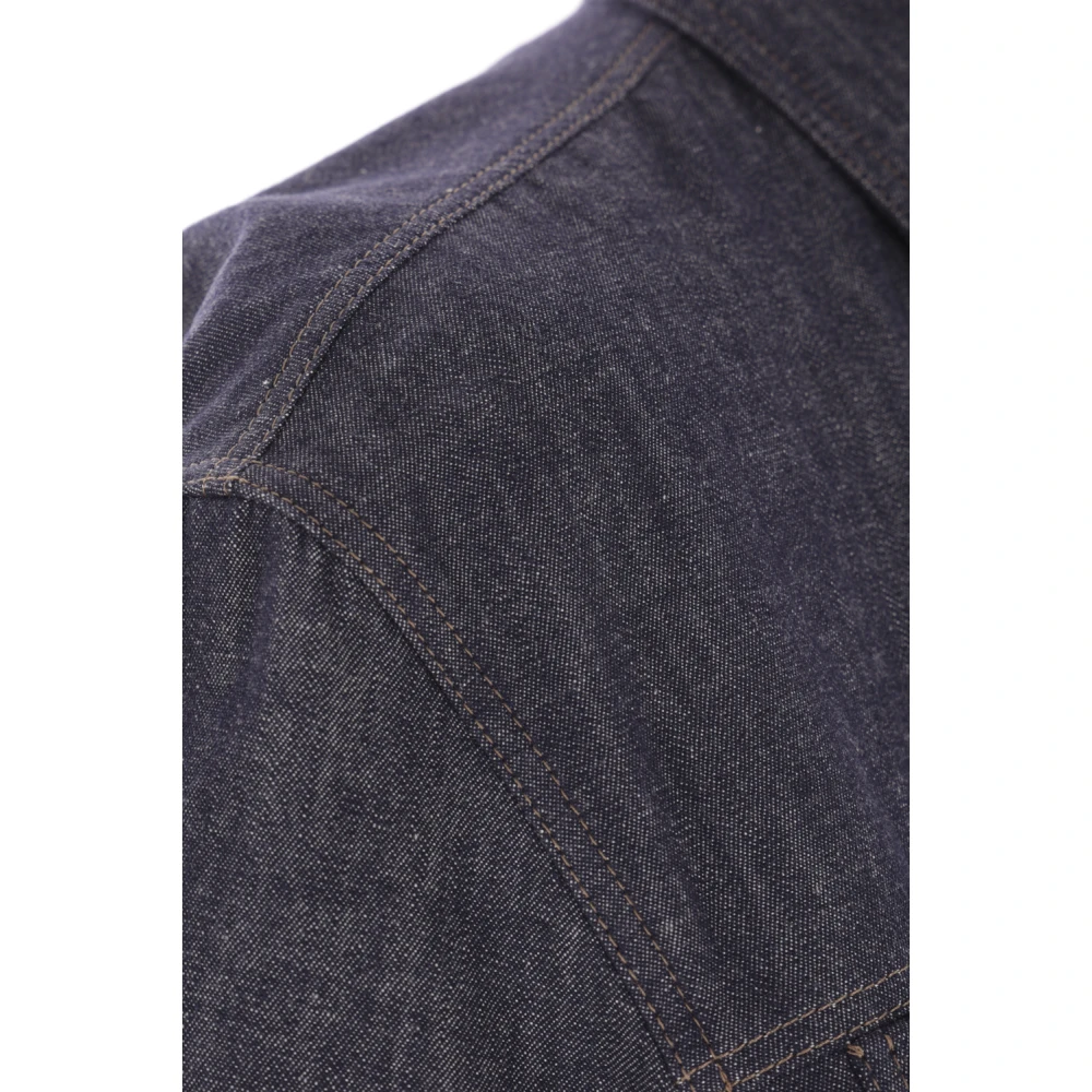 BRUNELLO CUCINELLI Blauwe denim overhemdjurk met korte mouwen Blue Dames