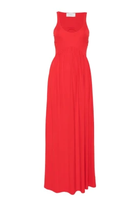 Long crepe jersey dress