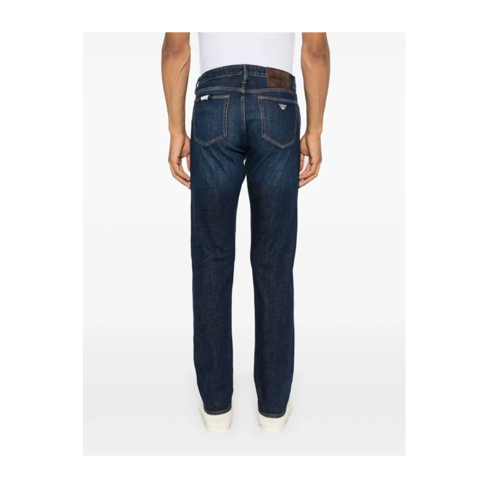 Emporio Armani Logo Appliqué Jeans Blue Heren
