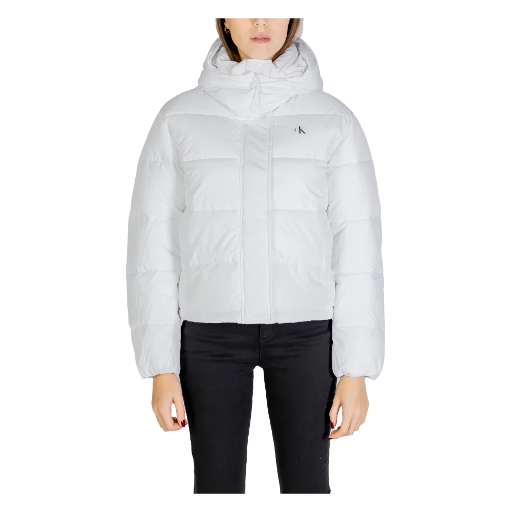 Calvin Klein Jeans Women's White Mono Logo Jacket Autumn/Winter